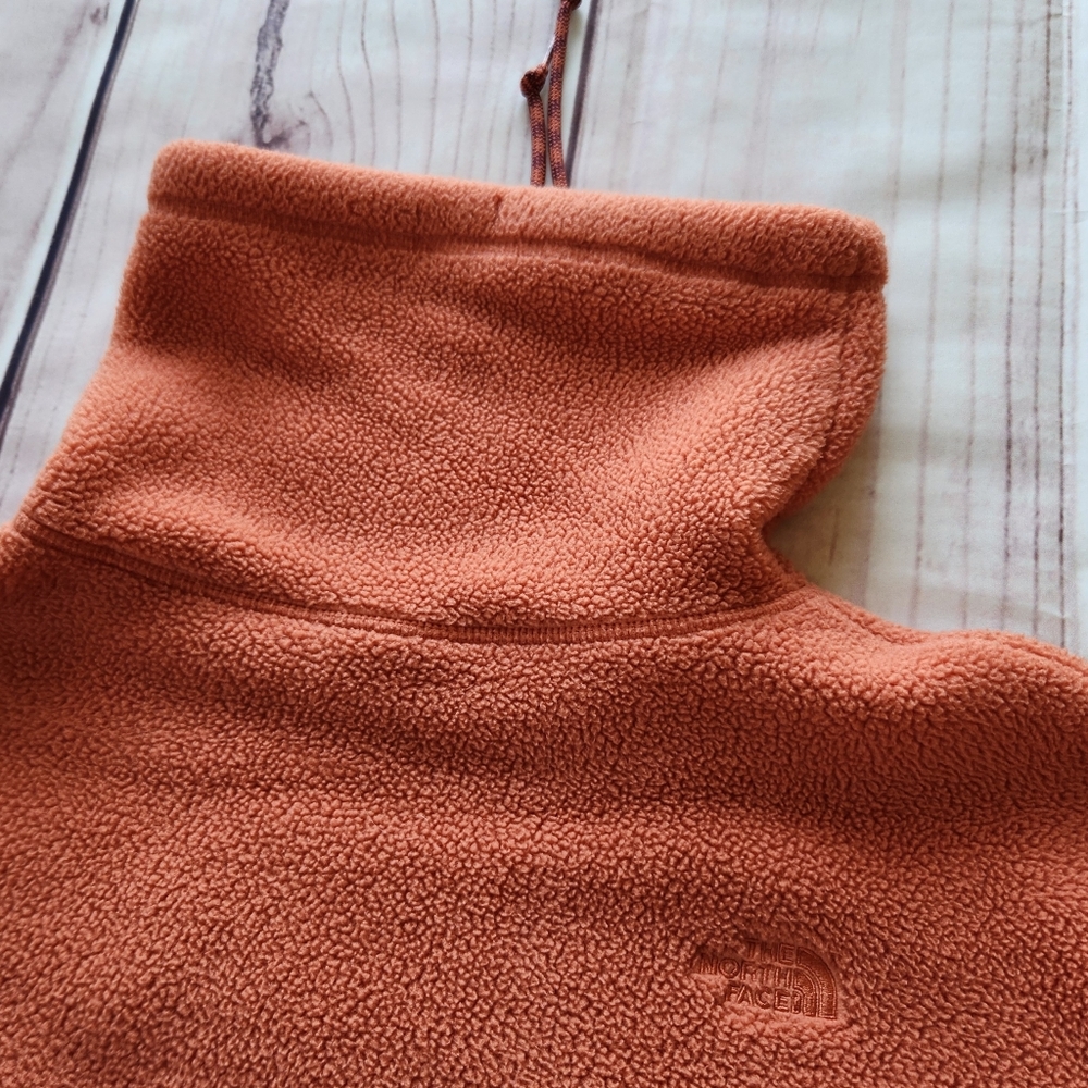 **SOLD** North Face "Riit Pullover" Fleece Sweatshirt Mock Neck Burnt Orange L - Picture 6 of 12